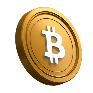Bitcoin (BTC) Moneta obliqua nel layout della sezione hero
